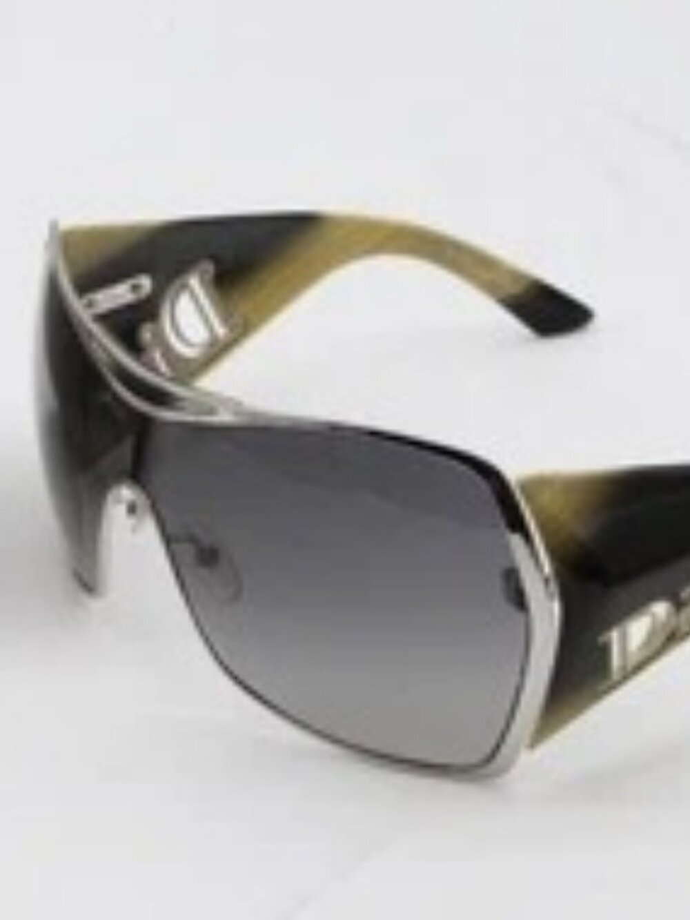Christian Dior Gaucho 1 Yellow & Black Sunglasses Blue Silver Lens